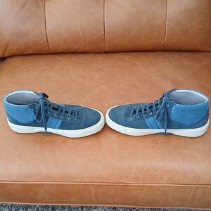 Casual Blue and Gray High-Top Sneakers